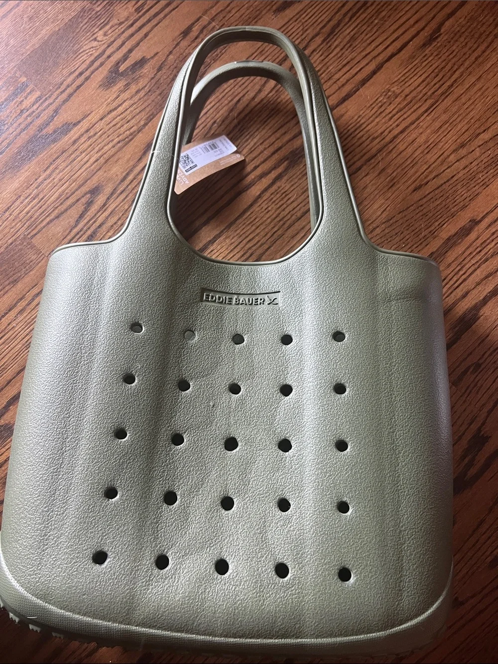 Eddie Bauer Olive Green Perforated Carryall Tote